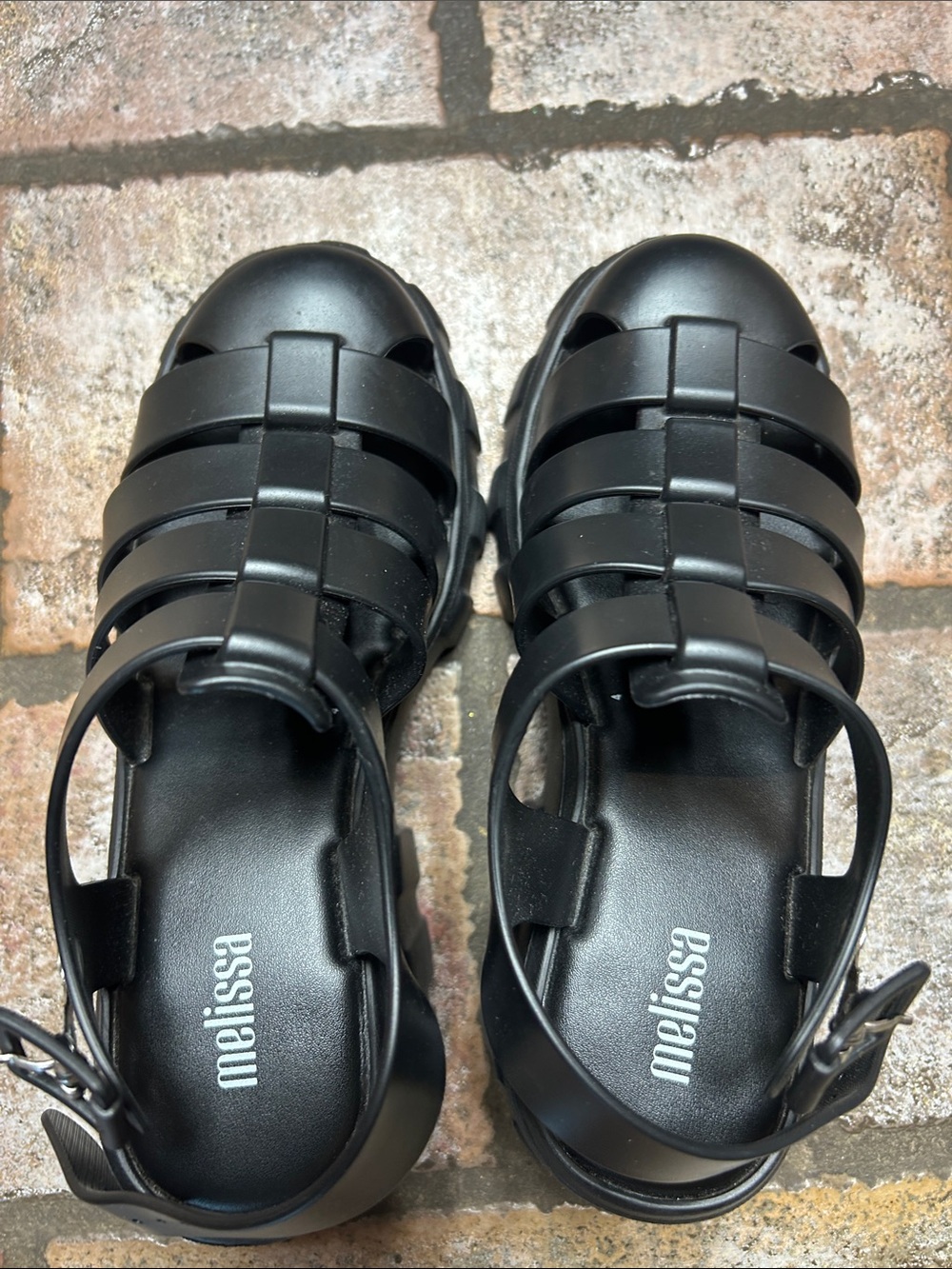 Melissa Kids Black Jelly Strappy Fisherman Sandals